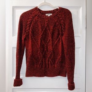 Bass Red Cable Knit Sweater